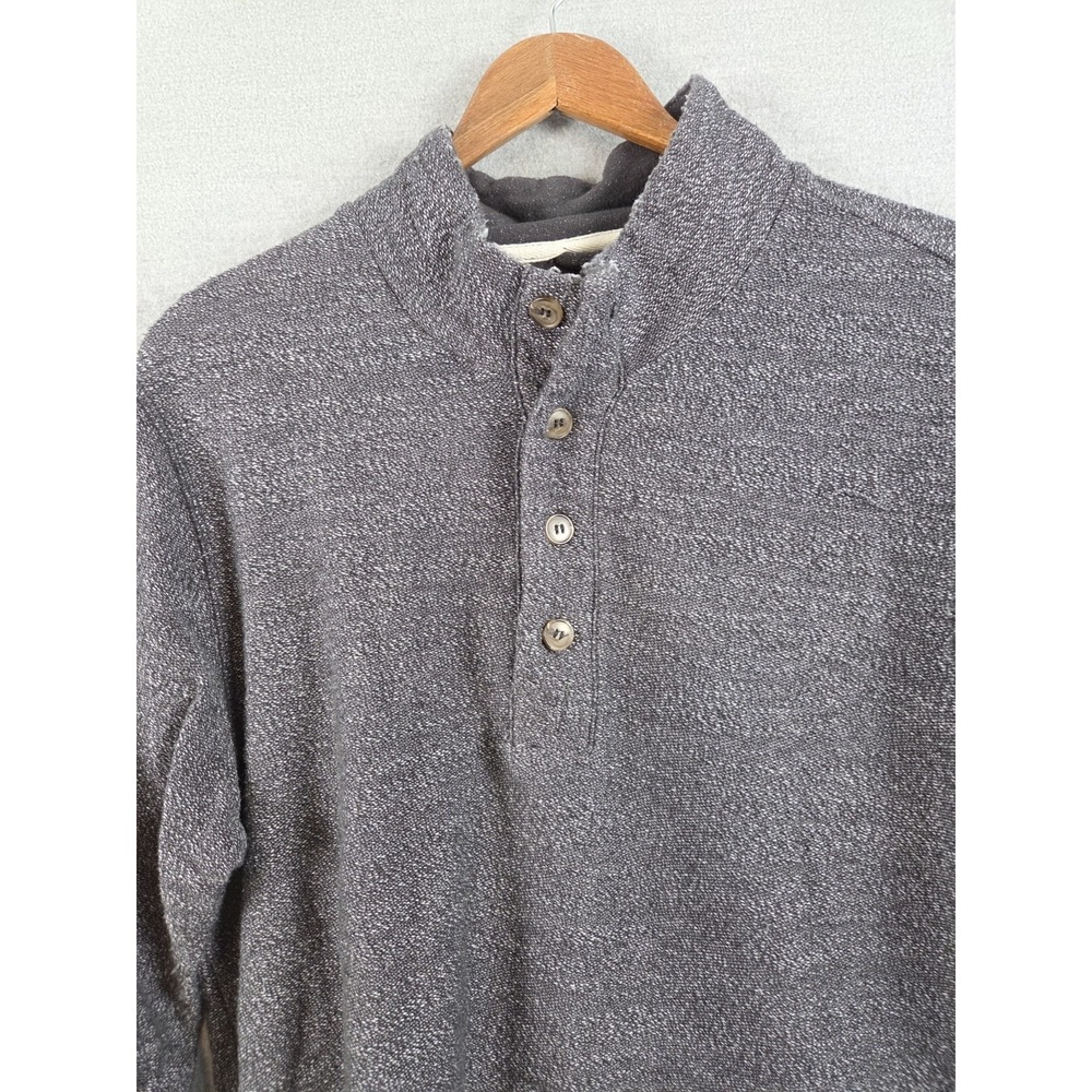 Marine‎ Layer Clayton Pullover Heathered Grey Mens Size M Cotton Henley Shirt